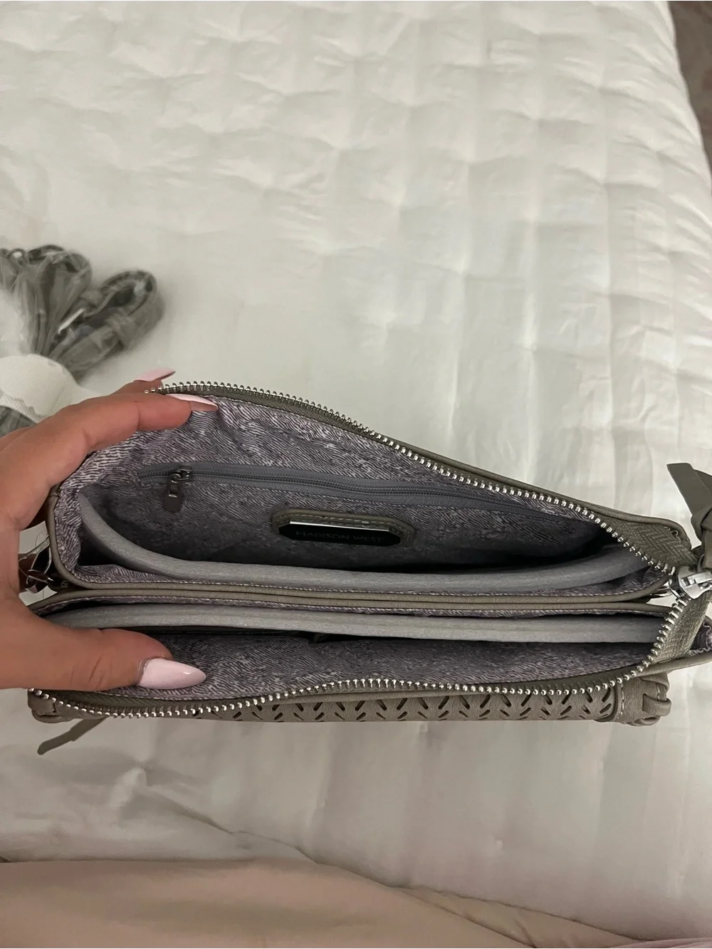 NWT Madison West Gray crossbody purse